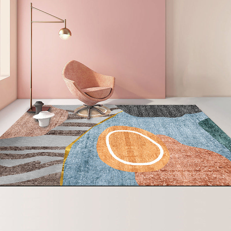 Casual Colorblock Rug Multi-Color Polyster Area Carpet Non-Slip Backing Easy Care Indoor Rug for Home Decor Dark Brown Clearhalo 'Area Rug' 'Rug' 2225422