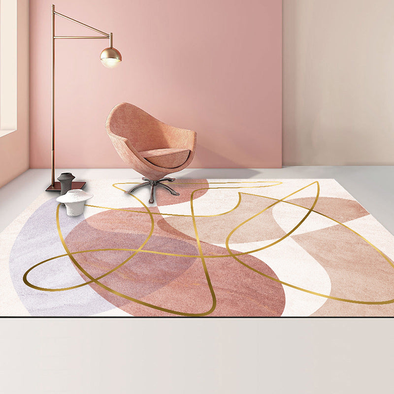 Casual Colorblock Rug Multi-Color Polyster Area Carpet Non-Slip Backing Easy Care Indoor Rug for Home Decor Purple-Pink Clearhalo 'Area Rug' 'Rug' 2225424