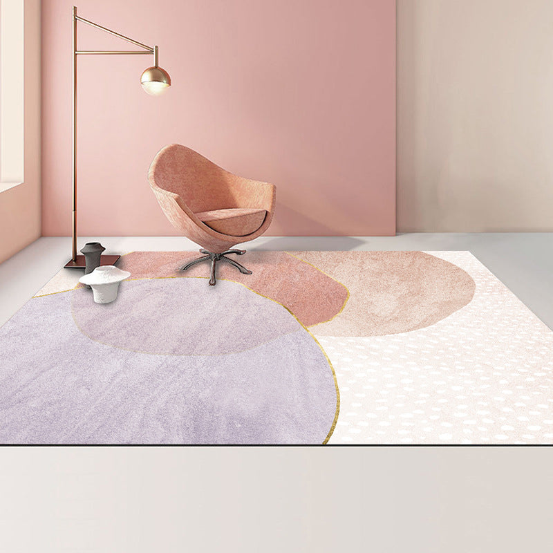 Casual Colorblock Rug Multi-Color Polyster Area Carpet Non-Slip Backing Easy Care Indoor Rug for Home Decor Light Purple Clearhalo 'Area Rug' 'Rug' 2225429