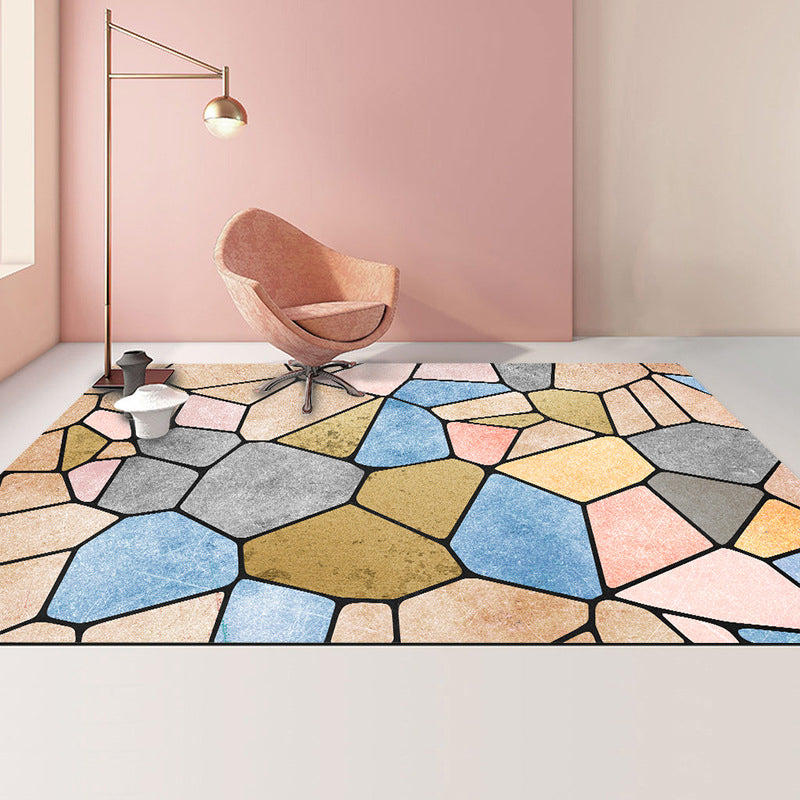 Casual Colorblock Rug Multi-Color Polyster Area Carpet Non-Slip Backing Easy Care Indoor Rug for Home Decor Clearhalo 'Area Rug' 'Rug' 2225430