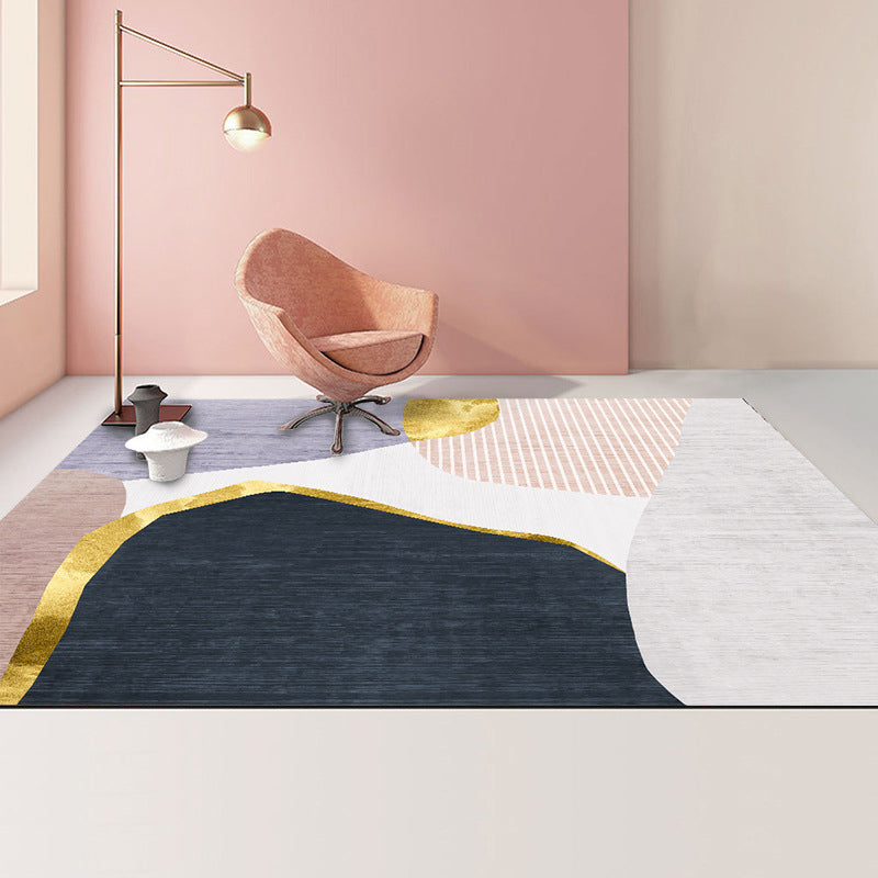 Casual Colorblock Rug Multi-Color Polyster Area Carpet Non-Slip Backing Easy Care Indoor Rug for Home Decor Black Clearhalo 'Area Rug' 'Rug' 2225432