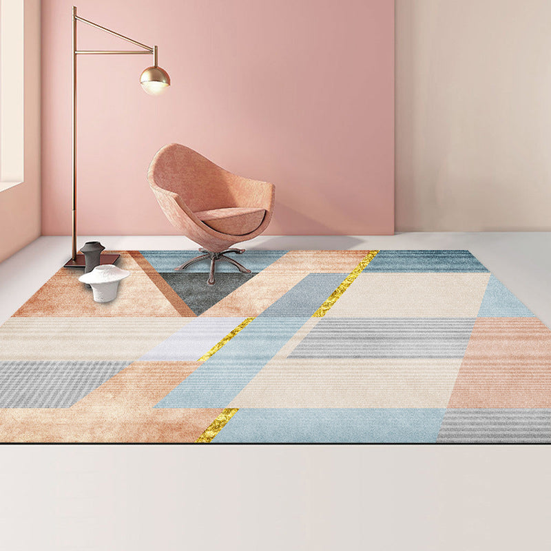 Casual Colorblock Rug Multi-Color Polyster Area Carpet Non-Slip Backing Easy Care Indoor Rug for Home Decor Blue Clearhalo 'Area Rug' 'Rug' 2225433