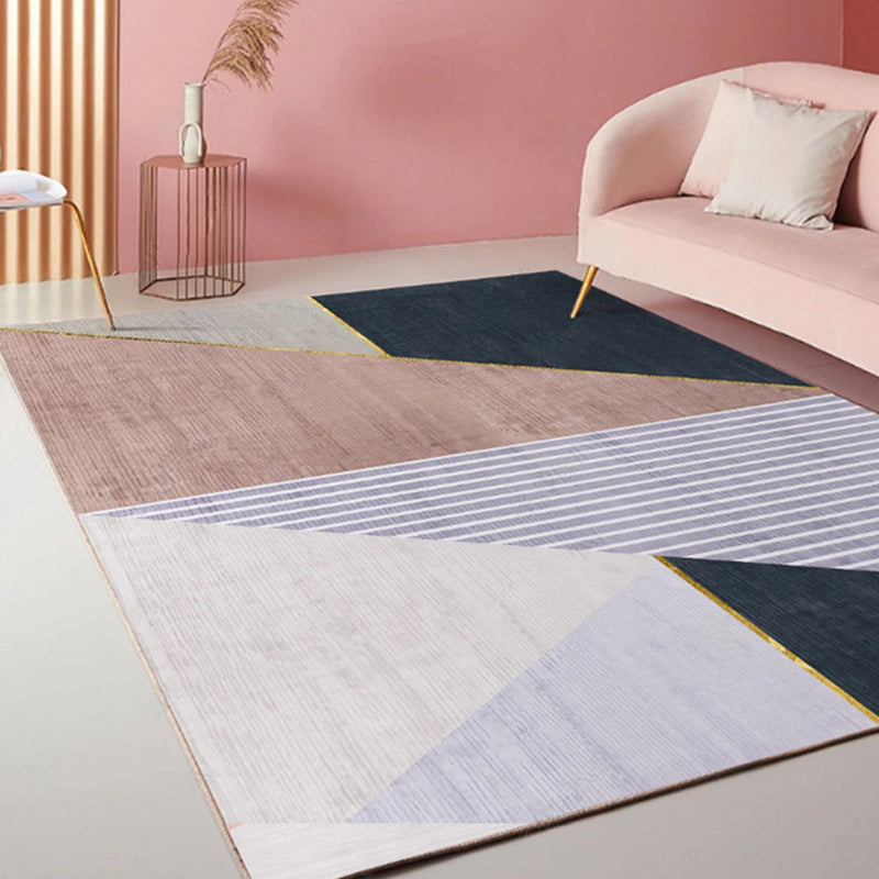 Multi Colored Western Rug Polypropylene Color Block Print Area Carpet Anti-Slip Backing Washable Rug for Bedroom Clearhalo 'Area Rug' 'Rug' 2225436