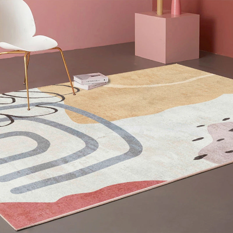 Multi Colored Western Rug Polypropylene Color Block Print Area Carpet Anti-Slip Backing Washable Rug for Bedroom Clearhalo 'Area Rug' 'Rug' 2225437