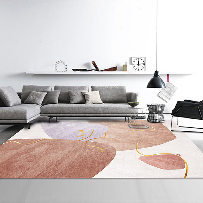 Multi Colored Western Rug Polypropylene Color Block Print Area Carpet Anti-Slip Backing Washable Rug for Bedroom Light Purple Clearhalo 'Area Rug' 'Rug' 2225450