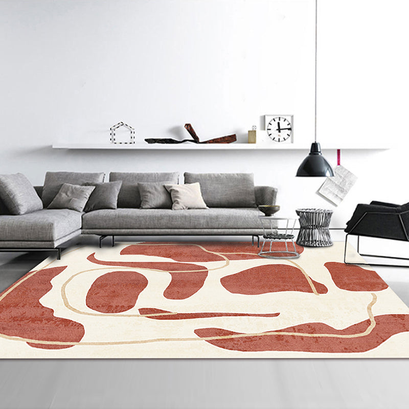 Multi Colored Western Rug Polypropylene Color Block Print Area Carpet Anti-Slip Backing Washable Rug for Bedroom Red Clearhalo 'Area Rug' 'Rug' 2225452