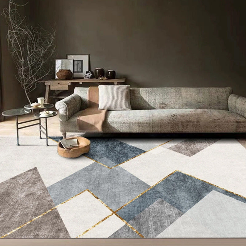 Multi Colored Western Rug Polypropylene Color Block Print Area Carpet Anti-Slip Backing Washable Rug for Bedroom Clearhalo 'Area Rug' 'Rug' 2225457