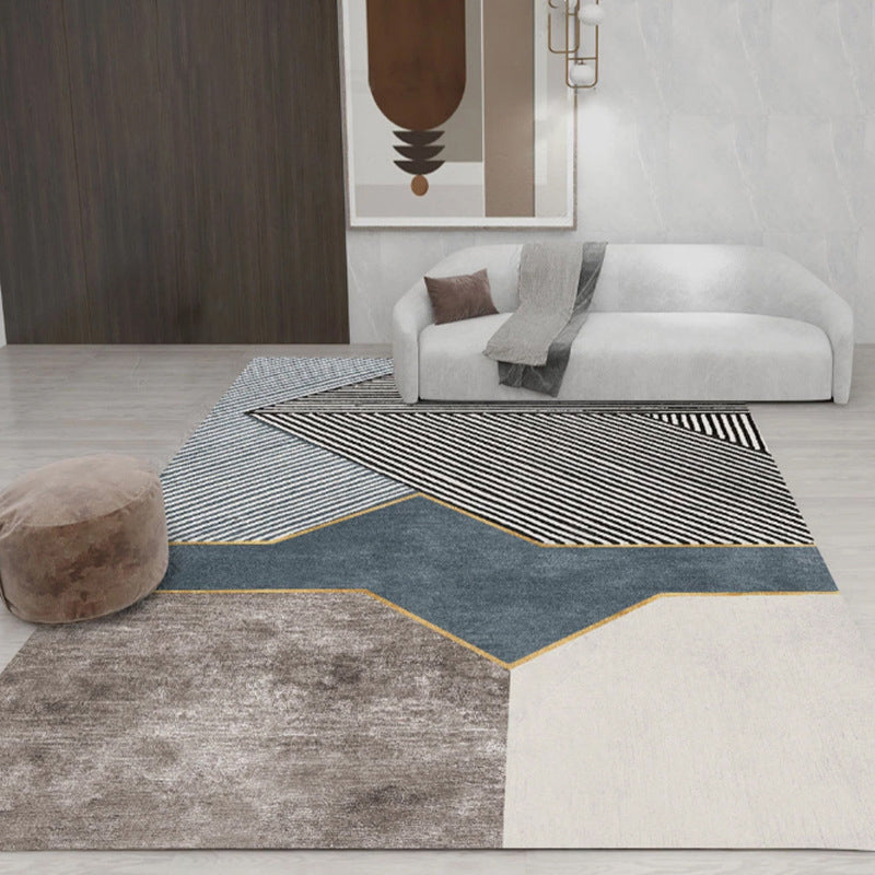 Multi Colored Western Rug Polypropylene Color Block Print Area Carpet Anti-Slip Backing Washable Rug for Bedroom Clearhalo 'Area Rug' 'Rug' 2225463