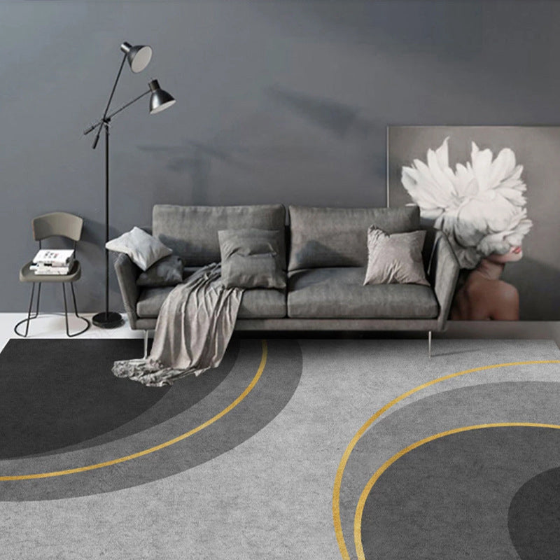 Multi Colored Western Rug Polypropylene Color Block Print Area Carpet Anti-Slip Backing Washable Rug for Bedroom Dark Gray Clearhalo 'Area Rug' 'Rug' 2225465