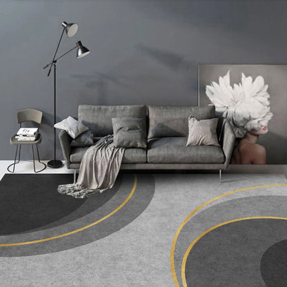 Multi Colored Western Rug Polypropylene Color Block Print Area Carpet Anti-Slip Backing Washable Rug for Bedroom Dark Gray Clearhalo 'Area Rug' 'Rug' 2225465