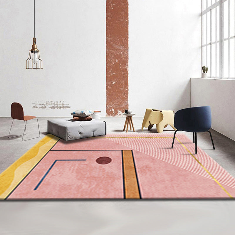 Simple Luxury Rug Multi-Colored Colorblock Carpet Pet Friendly Stain-Resistant Indoor Rug for Living Room Pink Clearhalo 'Area Rug' 'Rug' 2225478