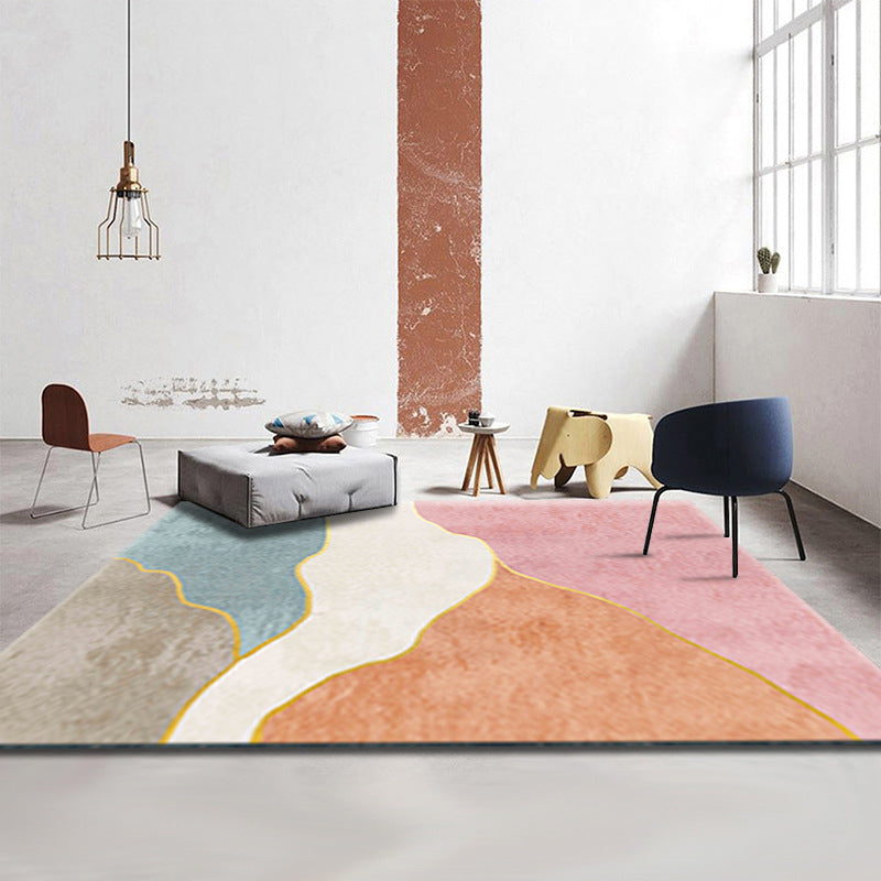 Simple Luxury Rug Multi-Colored Colorblock Carpet Pet Friendly Stain-Resistant Indoor Rug for Living Room Light Pink Clearhalo 'Area Rug' 'Rug' 2225479