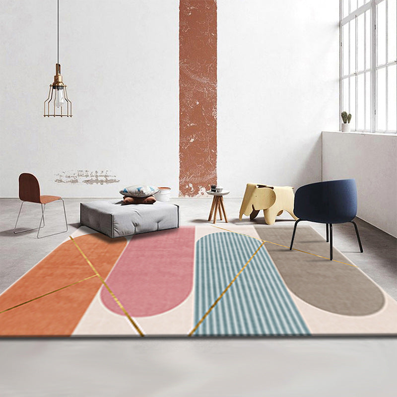 Simple Luxury Rug Multi-Colored Colorblock Carpet Pet Friendly Stain-Resistant Indoor Rug for Living Room Orange Clearhalo 'Area Rug' 'Rug' 2225486