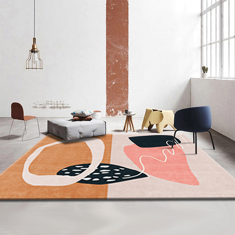 Simple Luxury Rug Multi-Colored Colorblock Carpet Pet Friendly Stain-Resistant Indoor Rug for Living Room Orange-Yellow Clearhalo 'Area Rug' 'Rug' 2225487