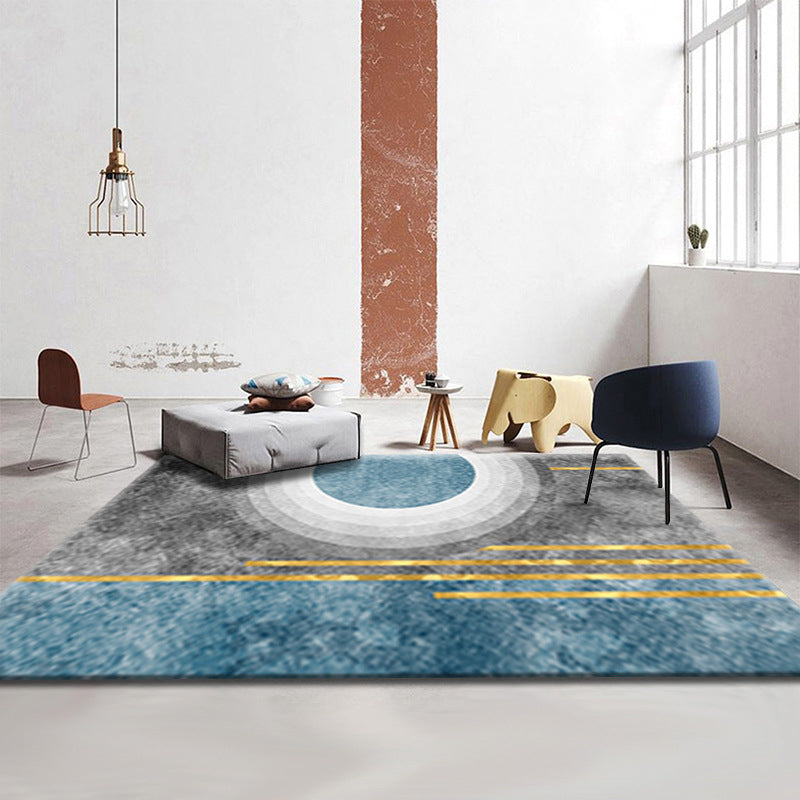 Simple Luxury Rug Multi-Colored Colorblock Carpet Pet Friendly Stain-Resistant Indoor Rug for Living Room Dark Blue Clearhalo 'Area Rug' 'Rug' 2225488