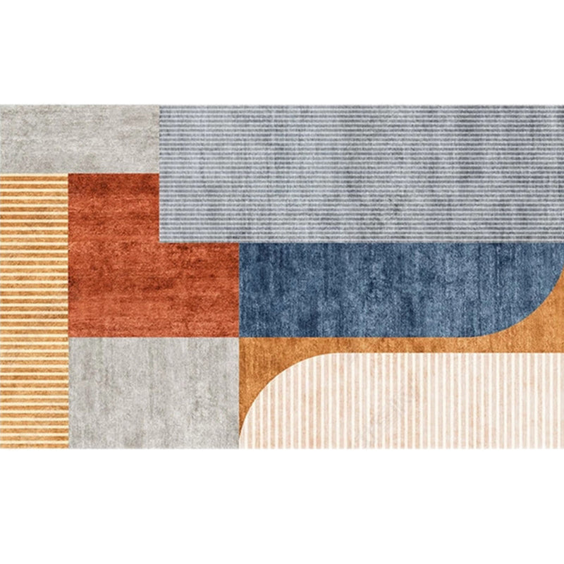 Modern Living Room Rug Morandi Color Colorblock Area Carpet Synthetics Non-Slip Washable Rug Gray-Blue Clearhalo 'Area Rug' 'Rug' 2225499