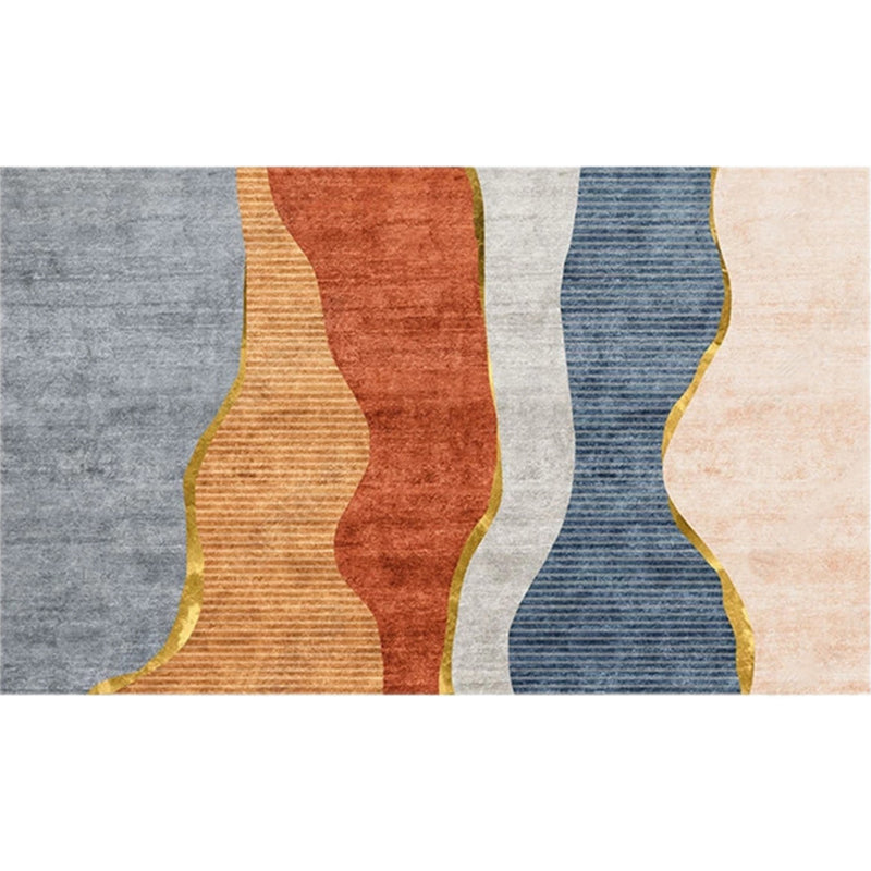 Modern Living Room Rug Morandi Color Colorblock Area Carpet Synthetics Non-Slip Washable Rug Blue-Yellow Clearhalo 'Area Rug' 'Rug' 2225500