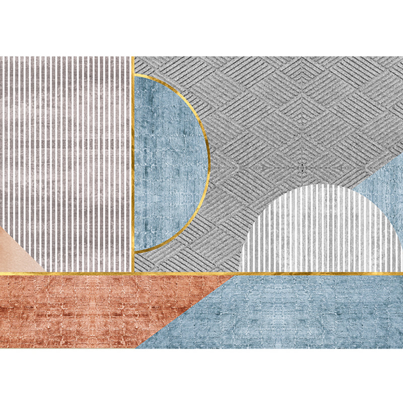 Modern Living Room Rug Morandi Color Colorblock Area Carpet Synthetics Non-Slip Washable Rug Grey Clearhalo 'Area Rug' 'Rug' 2225502