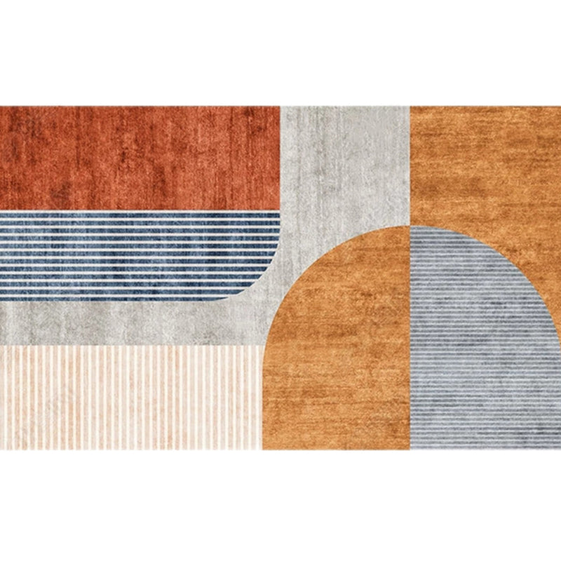 Modern Living Room Rug Morandi Color Colorblock Area Carpet Synthetics Non-Slip Washable Rug Orange-Yellow Clearhalo 'Area Rug' 'Rug' 2225505