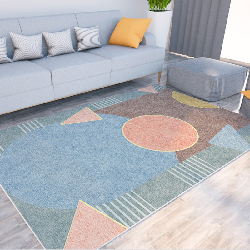 Morandi Color Colorblock Rug Polypropylene Southwestern Rug Stain-Resistant Anti-Slip Backing Carpet for Room Blue Clearhalo 'Area Rug' 'Rug' 2225513