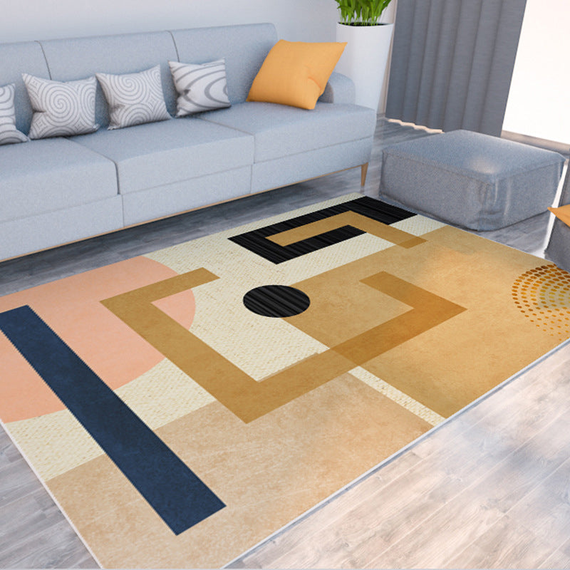 Morandi Color Colorblock Rug Polypropylene Southwestern Rug Stain-Resistant Anti-Slip Backing Carpet for Room Khaki Clearhalo 'Area Rug' 'Rug' 2225519