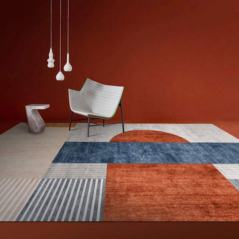Glam Abstract Print Rug Multi-Color Cotton Blend Carpet Pet Friendly Easy Care Indoor Rug for Living Room Orange-Red Clearhalo 'Area Rug' 'Rug' 2225524