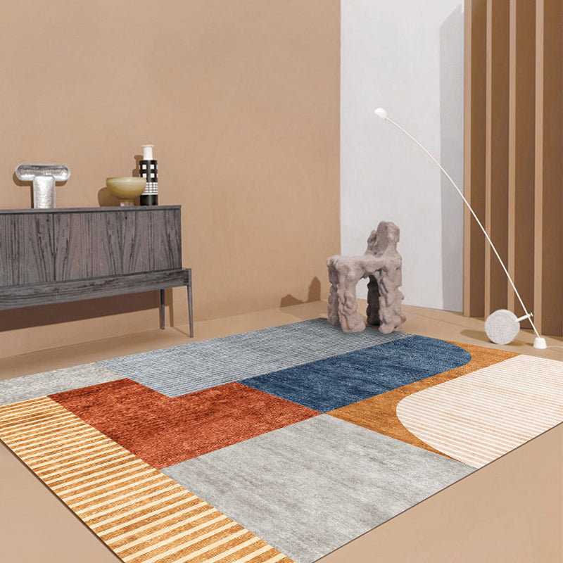 Glam Abstract Print Rug Multi-Color Cotton Blend Carpet Pet Friendly Easy Care Indoor Rug for Living Room Red Clearhalo 'Area Rug' 'Rug' 2225527