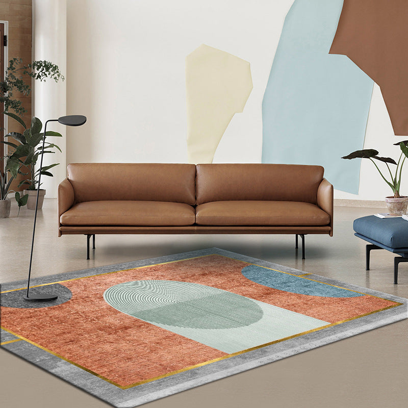 Simple Color Block Rug Multi-Color Polyster Area Carpet Non-Slip Backing Machine Washable Rug for Bedroom Clearhalo 'Area Rug' 'Rug' 2225535