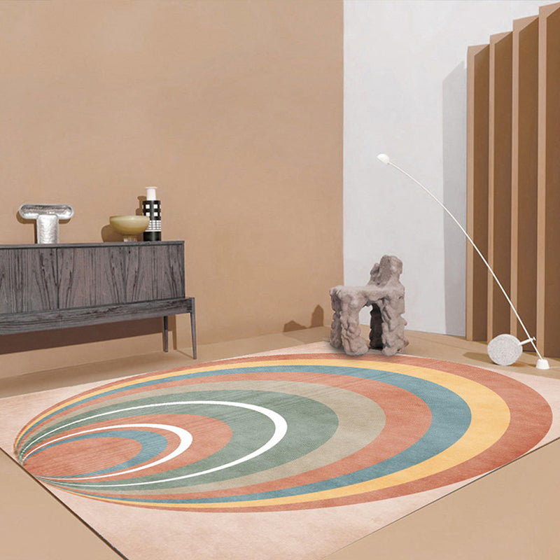 Simple Color Block Rug Multi-Color Polyster Area Carpet Non-Slip Backing Machine Washable Rug for Bedroom Orange-Red Clearhalo 'Area Rug' 'Rug' 2225551