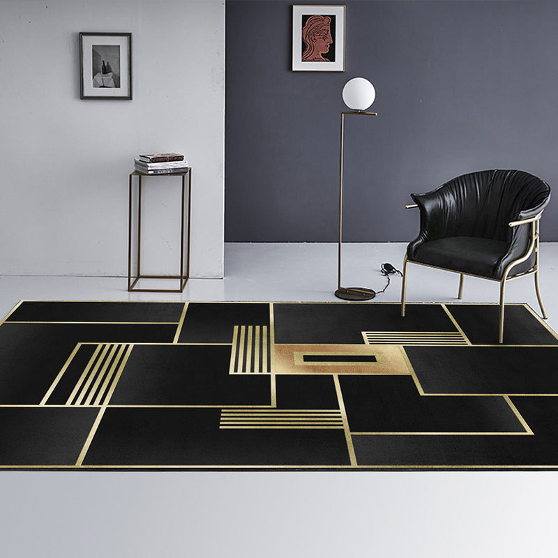 Simple Color Block Rug Multi-Color Polyster Area Carpet Non-Slip Backing Machine Washable Rug for Bedroom Clearhalo 'Area Rug' 'Rug' 2225555