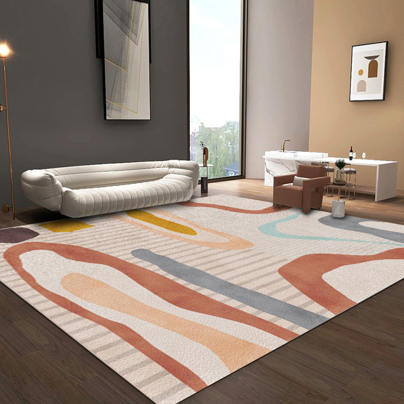 Simple Color Block Rug Multi-Color Polyster Area Carpet Non-Slip Backing Machine Washable Rug for Bedroom Orange-Yellow Clearhalo 'Area Rug' 'Rug' 2225556