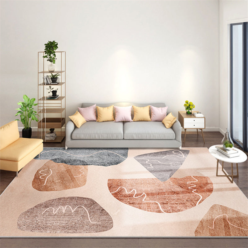 Multi-Color Living Room Rug Relaxing Colorblock Indoor Rug Polypropylene Anti-Slip Pet Friendly Carpet Yellow-Red Clearhalo 'Area Rug' 'Rug' 2225566