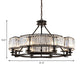 5/8 Bulbs Bedroom Chandelier Modernism Black Hanging Pendant Light with Circular Crystal Shade Clearhalo 'Ceiling Lights' 'Chandeliers' 'Glass shade' 'Glass' Lighting' 222557
