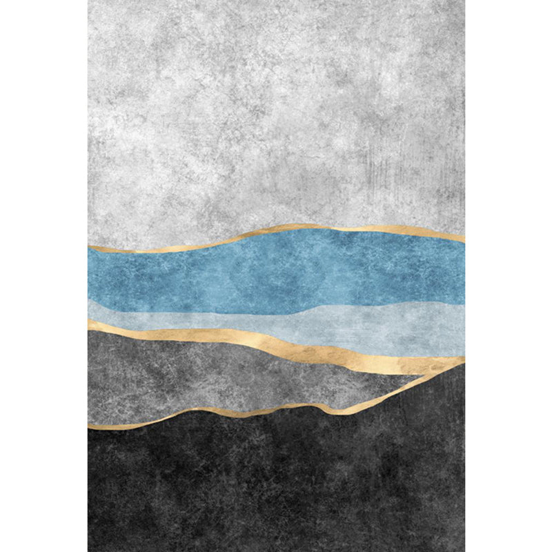 Luxe Colorblock Rug Multi Colored Cotton Blend Carpet Anti-Slip Backing Easy Care Rug for Room Gray-Blue Clearhalo 'Area Rug' 'Rug' 2225575