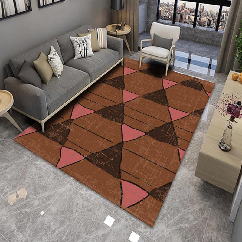 Modern Living Room Rug Multi Color Colorblock Area Carpet Polyster Non-Slip Machine Washable Rug Clearhalo 'Area Rug' 'Rug' 2225603