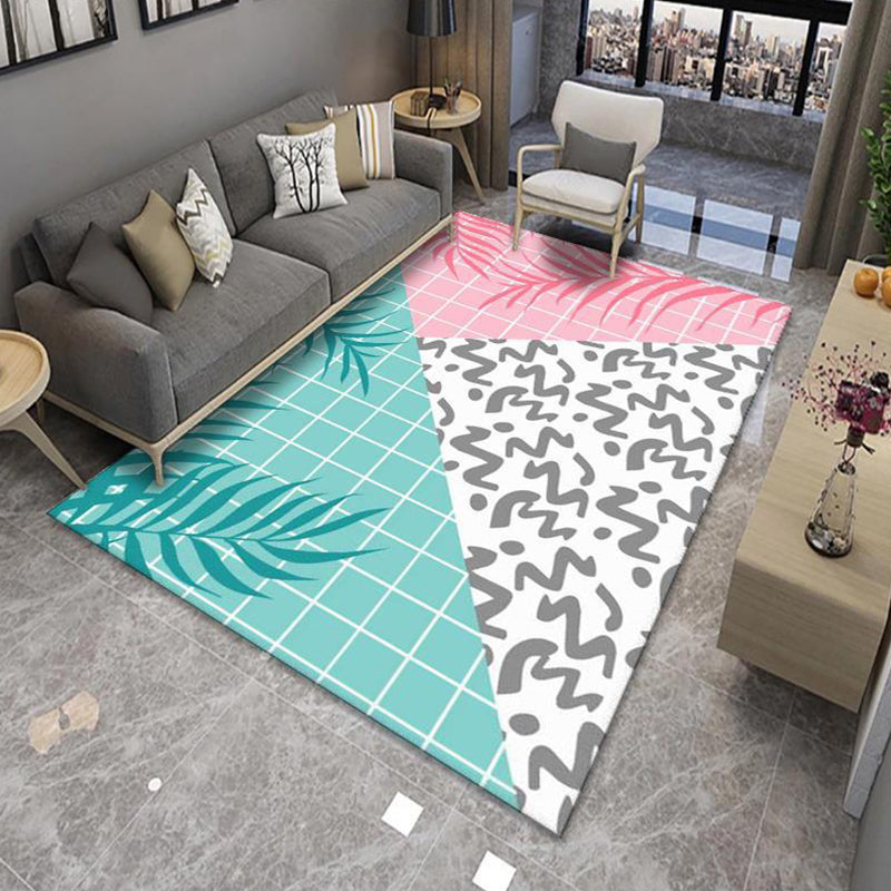 Modern Living Room Rug Multi Color Colorblock Area Carpet Polyster Non-Slip Machine Washable Rug Clearhalo 'Area Rug' 'Rug' 2225608