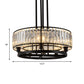 5/8 Bulbs Bedroom Chandelier Modernism Black Hanging Pendant Light with Circular Crystal Shade Clearhalo 'Ceiling Lights' 'Chandeliers' 'Glass shade' 'Glass' Lighting' 222561