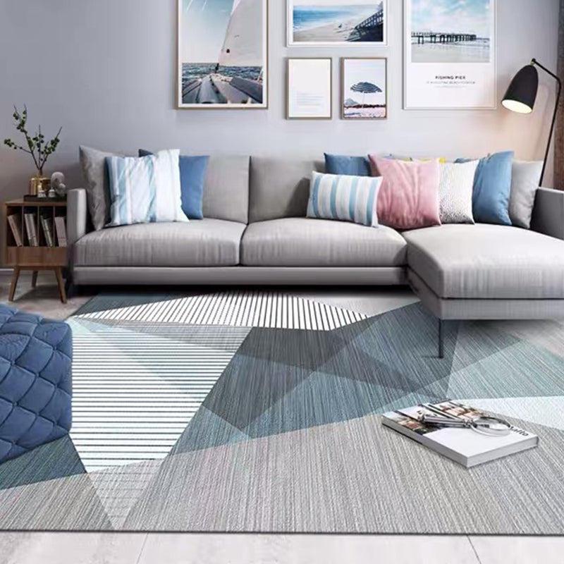 Southwestern Colorblock Rug Multi-Colored Synthetics Area Carpet Pet Friendly Washable Rug for Decoration Dark Blue Clearhalo 'Area Rug' 'Rug' 2225636