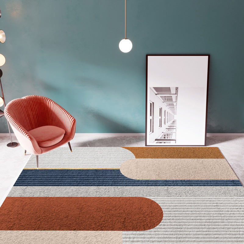 Casual Multi Color Colorblock Rug Polypropylene Nordic Indoor Rug Non-Slip Pet Friendly Carpet for Decor Light Gray Clearhalo 'Area Rug' 'Rug' 2225651