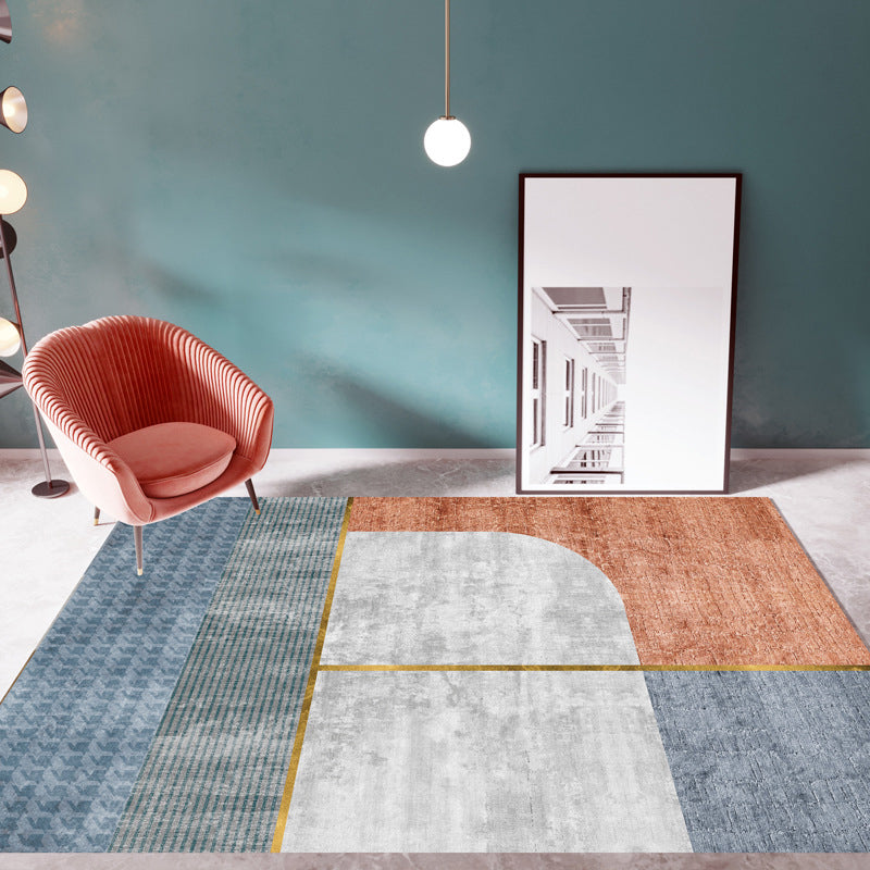 Casual Multi Color Colorblock Rug Polypropylene Nordic Indoor Rug Non-Slip Pet Friendly Carpet for Decor Gray-Blue Clearhalo 'Area Rug' 'Rug' 2225656