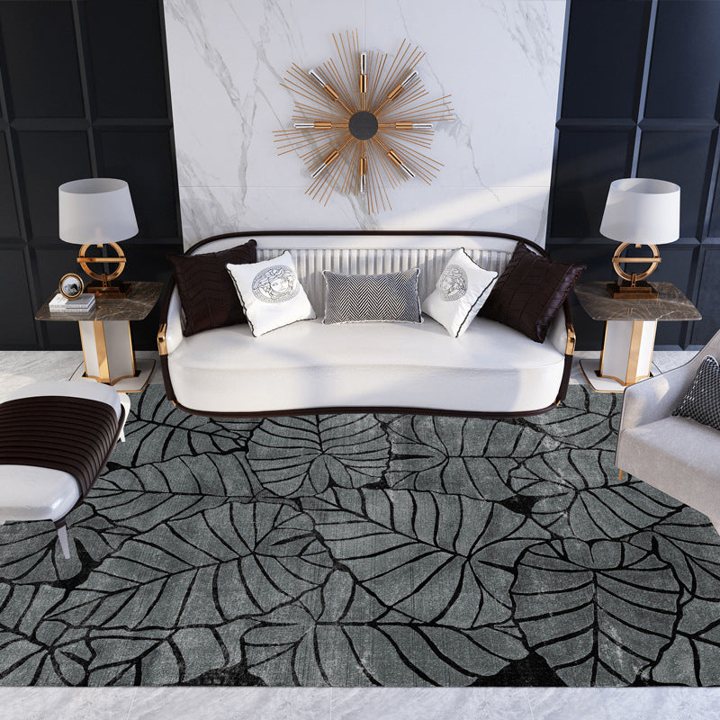 Casual Multi Color Colorblock Rug Polypropylene Nordic Indoor Rug Non-Slip Pet Friendly Carpet for Decor Dark Gray-Black Clearhalo 'Area Rug' 'Rug' 2225662