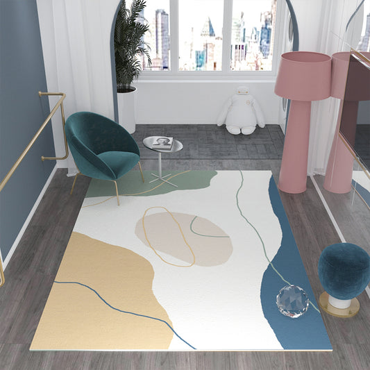 Morandi Color Western Rug Cotton Blend Colorblock Area Carpet Non-Slip Backing Washable Rug for Bedroom Clearhalo 'Area Rug' 'Rug' 2225671