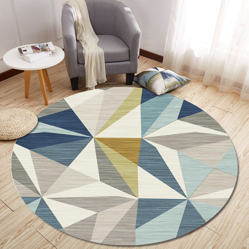 Multi Color Modern Rug Polyster Geometric Print Area Carpet Pet Friendly Non-Slip Rug for Home Decor Gray-Blue Clearhalo 'Area Rug' 'Modern' 'Rugs' Rug' 2225695