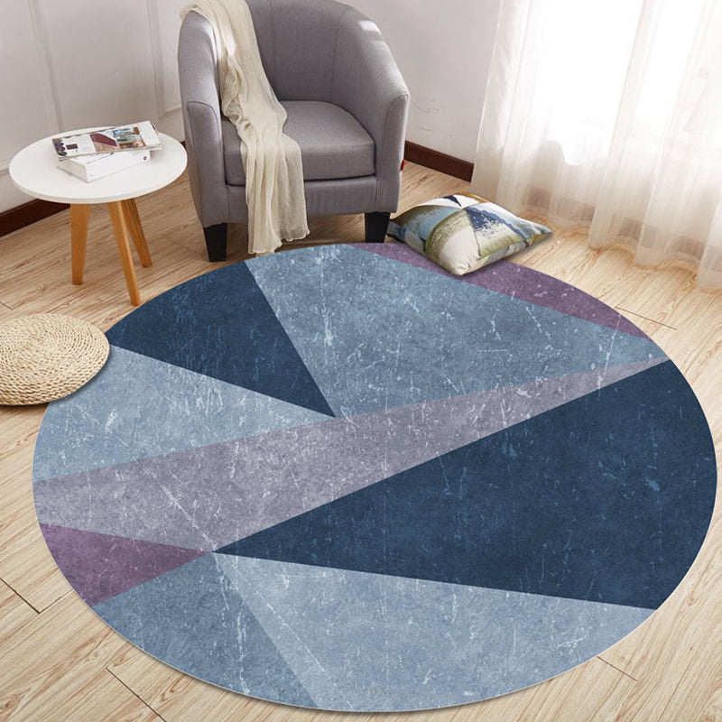 Multi Color Modern Rug Polyster Geometric Print Area Carpet Pet Friendly Non-Slip Rug for Home Decor Dark Blue Clearhalo 'Area Rug' 'Modern' 'Rugs' Rug' 2225697