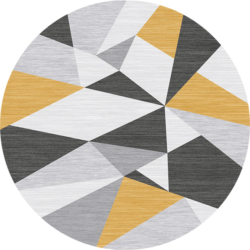 Comfort Bedroom Rug Multi Colored Geometric Print Carpet Polyster Non-Slip Backing Stain-Resistant Rug Yellow Clearhalo 'Area Rug' 'Modern' 'Rugs' Rug' 2225713