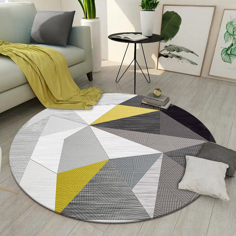 Comfort Bedroom Rug Multi Colored Geometric Print Carpet Polyster Non-Slip Backing Stain-Resistant Rug Clearhalo 'Area Rug' 'Modern' 'Rugs' Rug' 2225714