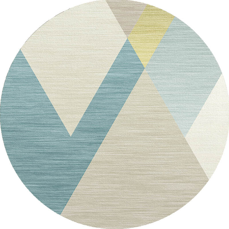 Comfort Bedroom Rug Multi Colored Geometric Print Carpet Polyster Non-Slip Backing Stain-Resistant Rug Light Blue Clearhalo 'Area Rug' 'Modern' 'Rugs' Rug' 2225721