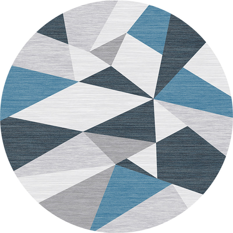 Comfort Bedroom Rug Multi Colored Geometric Print Carpet Polyster Non-Slip Backing Stain-Resistant Rug Blue Clearhalo 'Area Rug' 'Modern' 'Rugs' Rug' 2225723