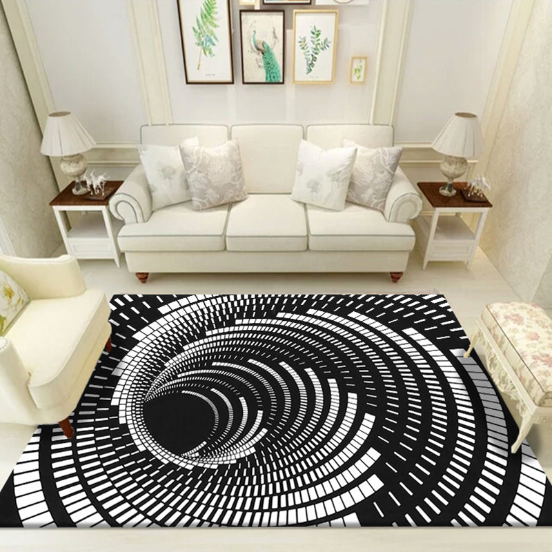 Multi Color Unique Rug Polyster 3D Checker Area Carpet Easy Care Pet Friendly Indoor Rug for Living Room Black-Gray Clearhalo 'Area Rug' 'Rug' 2225770
