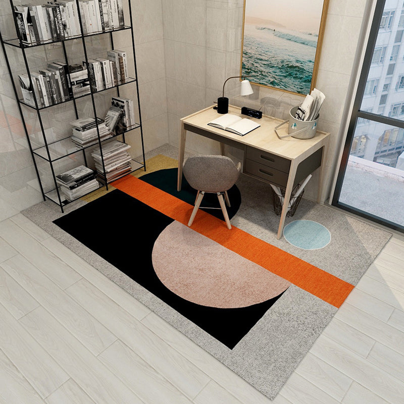 Multicolor Geometric Print Rug Synthetics Minimalist Area Carpet Easy Care Stain-Resistant Indoor Rug for Parlor Black Clearhalo 'Area Rug' 'Modern' 'Rugs' Rug' 2225789